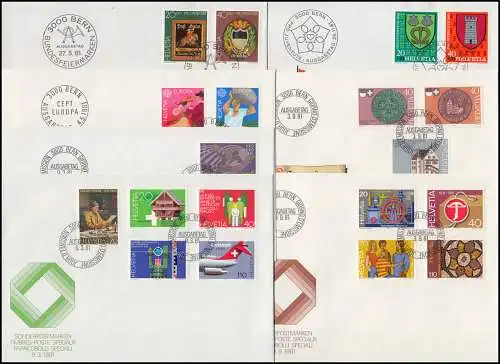 1191-1213 Suisse-Niveau 1981 complet sur les bijoux FDC