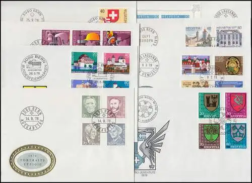 1116-1145 Schweiz-Jahrgang 1978 komplett auf Schmuck-FDC