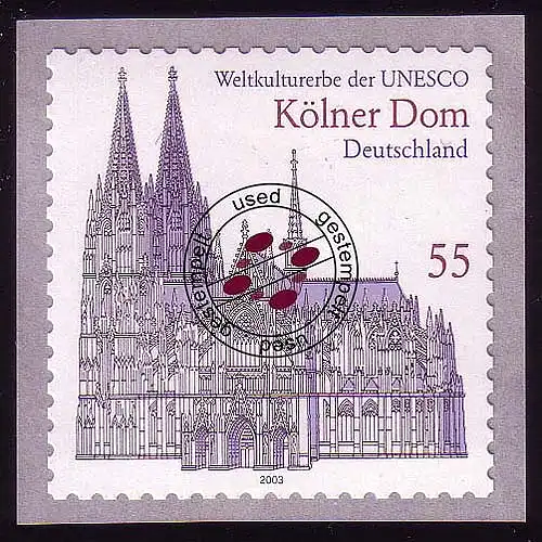 2330 Kölner Dom selbstklebend O sauber gestempelt / gebraucht