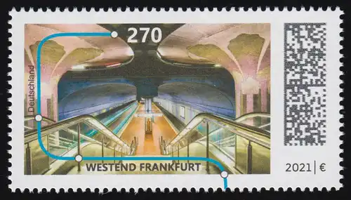 3594 station de métro: Westend Frankfurt, autocollant, ** post-fraîchissement