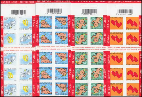 Carnets de marques de Belgique 3449-3453 Marques d'enregistrement 2005, 4 MH autocollants, set **