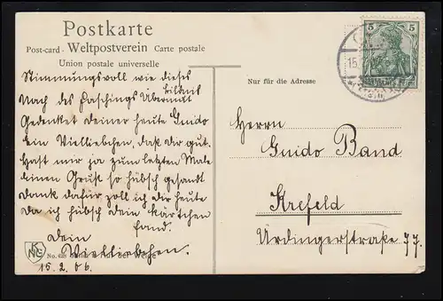 Tiere-AK Francois Millet: Auf der Weide - Schafe, 15.2.1907 nach Krefeld