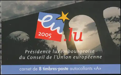 Livret de la marque Luxembourg 1659-1162 Union européenne 2005, autocollant, **