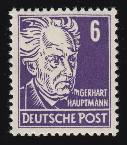 328z XI Gerhard Hauptmann 6 Pf Wz.2 XI ** geprüft