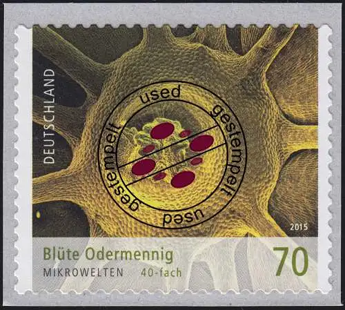 3206 Mikrowelten -  Blüte Odermennig, selbstklebend O gestempelt