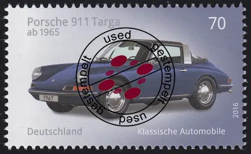 3201 Klassische deutsche Automobile: Porsche 911 Targa, gestempelt O