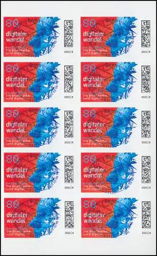 FB 104B Changement numérique, feuille feuille avec 10x 3592 ENG perforée, ET-O Bonn