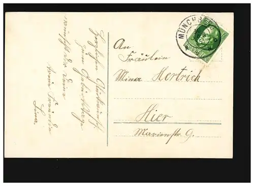 AK Femmes: Femmes Robe Vase Fleurs blanches Anniversaire, Münchberg 30.01.1915