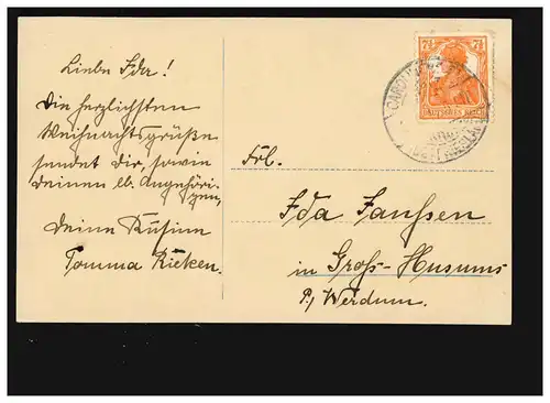 AK Femmes: Femme avec des herbes dans la neige Béni Noël, Carolus Friesland