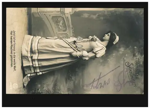 AK Femmes: Femme, Autographes, Scène, Trompetteur de Säkkingen, Cöln 15.02.1907