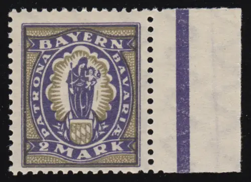 Bayern 132III Édition de départ 2 Mark comme pièce de bordure: sans inscription, **