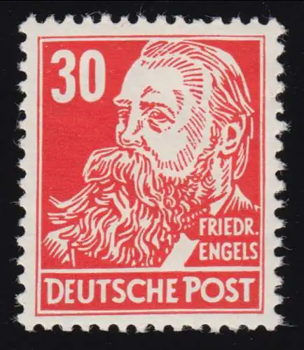 335va YI Friedrich Engels 30 Pf Wz.2 YI, postfrisch ** geprüft