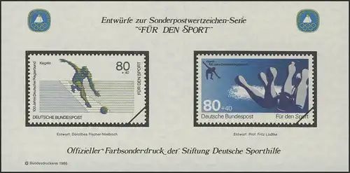 Sporthilfe Sonderdruck aus Bund-MH Deutscher Keglerbund / Kegeln 1985