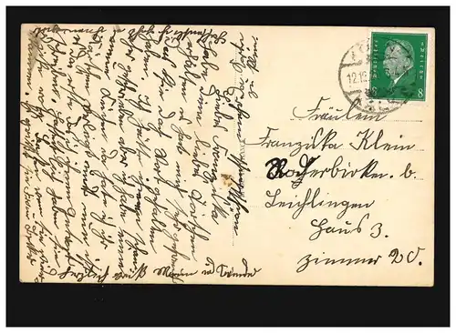 Femmes AK: Mme Karo Robe et Pelzstola violet Fleur, Cologne 12.12.1929