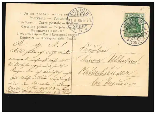 AK Femmes: Mme Pelzstola Chapeau de paysage, Fidèles/Ellefeld 21+ 20.06.1906