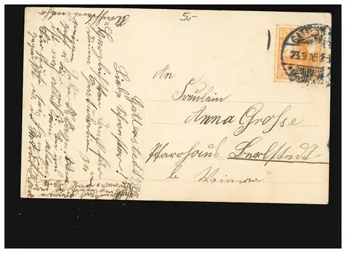 AK Femmes: Femme avec casquette militaire, vous signez la victoire dans la guerre des mines, 23.09.1916