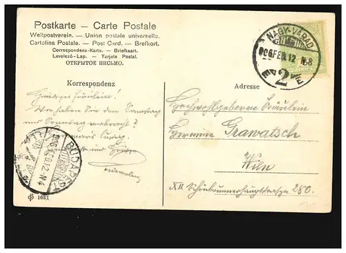 AK Femmes: Femme au Dirndl devant les montagnes, Nagy-Varad/Budapest 06.02.1912