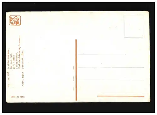 AK Femmes: femme rousse dans la longue robe dans le milieu naturel avec branche, inutilisé