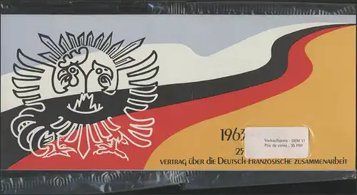 Traité 1988 Bund 1351, carte pliante avec la France 2636, soudée **