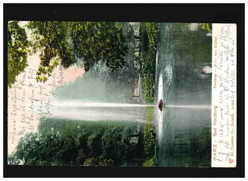 AK Harz Bad Harzburg Fontaine, Bad Harzburg 15.08.1905/ Ruhrort 16.08.1905