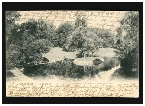 AK Magdeburg Buckau Isle-Teich , Magdenburg/Hannover 16.01. 1905