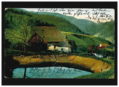AK Niederwasser Schwarzwald Chapelle Teich, Osnabrück 03.11.1903