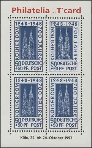 APHV-Sonderdruck Philatelia Köln Kölner Dom 1993 FAKSIMILE