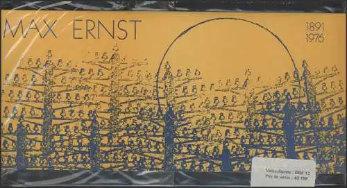 Max Ernst 1991 Bund 1569 et France 2862, carte pliante soudée **