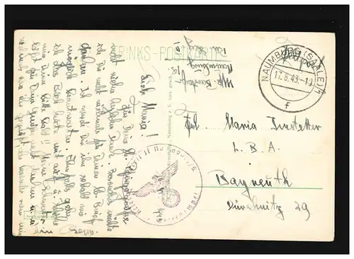 AK Naumburg à la Saale Vue générale, Poste de terrain, Naubbur (Saale) 17.6.1943