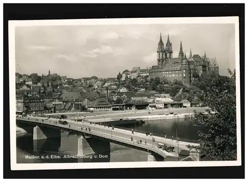 AK Meißen an der Elbe, Albrechtsburg und Dom, Feldpost, Meißen 29.4.1940