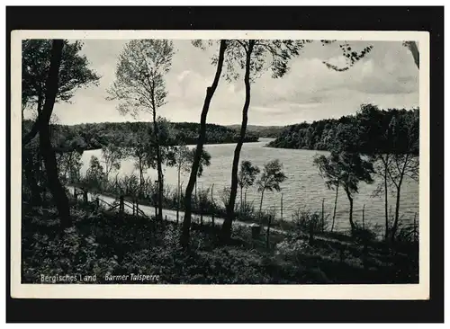 AK Bergisches Land, Barmer Talsperre, Feldpost, Wuppertal - Barmen 26.8.1941