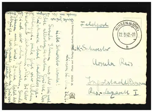 AK Winsen an der Luhe, Fachwerkhaus, Feldpost, Winsen Luhe 22.9.1942