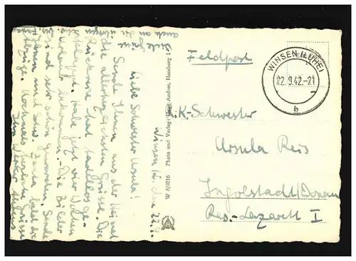 AK Winsen an der Luhe, Schweizwerkhaus, Feldpost, Winsen Luhen 22.9.1942