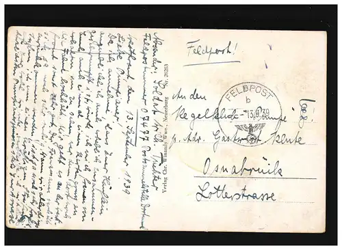 AK Luftkurort Neuerburg Westeifel, Feldpost, Feldpost 13.9.1939