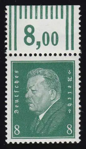 412z Ebert mit grünlicher Gummierung, * kleine Haftpunkte, Oberrandstück