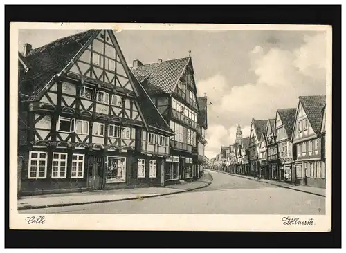 AK Celle, Zöllnerstraße, Fachwerkhäuser, Feldpost, Celle 7.10.1941