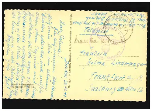 AK Dresde, vue du Dôme, poste de terrain, Desden 30.11.1940