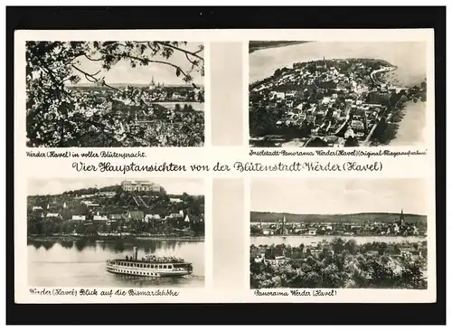 AK Werder Havel, Bismarckhöhe, Île-ville, Feldpost, Wertder (Havel) 7.4.1941
