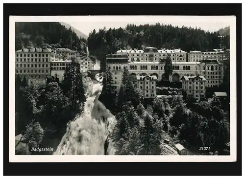 AK Badgastein, cascade, station thermale, Autriche, Feldpost, 19.7.1942