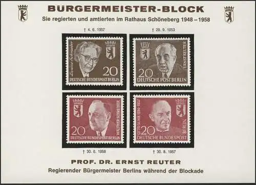 Berlin-Sonderdruck Bürgermeister-Block Luftbrücke Berlin Gedenkblock 1968