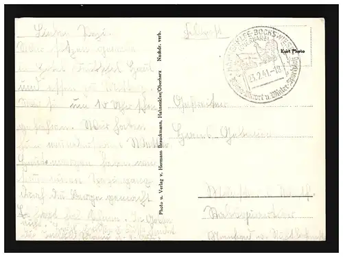 AK Hahnenklee Haute résine Bockswiese Winter Neige, Feldpost, Hohentle 23.12.1941