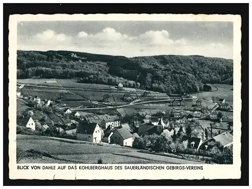 AK Blick von Dahle auf Kohlberghaus Altena Sauerland, Feldpost, Dahle 12.9.1942