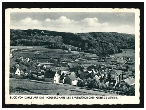 Vue AK de Dahle sur la maison de collines Altena Sauerland, Feldpost, Dahle 12.9.1942