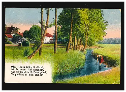 Agriculture Fermes Village Rivière Femme dans l'eau, Münster 23.5.1902