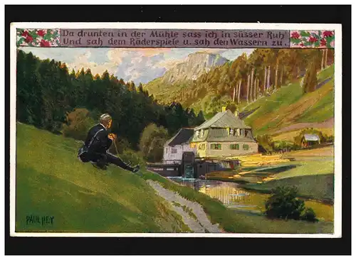 Agriculture Mühle Tal Rivière, là-bas, dans le moulin, Paul Hey, inutile