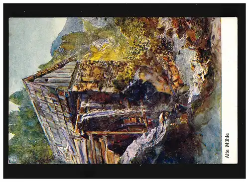 Agriculture Vieux moulin eau moulin peinture Josef Gerstmayer, non utilisé