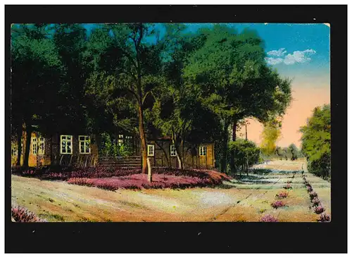 Landwirtschaft Bauernhaus Heide Landschaften, Cassel-Bebra Bahnpost 10.8.1916