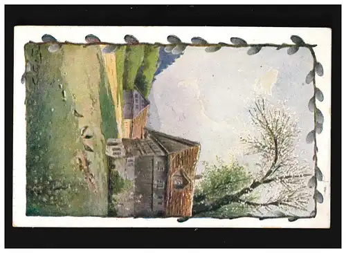 Agriculture Maisons de ferme Fleurs Pigeons Art Nouveau, Hanovre 3.11.1911