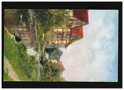 Landwirtschaft Bauernhäuser am Fluss Brücke Ufer, Berneck 24.11.1918