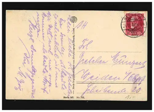 Agriculture Fermes sur le pont de la rivière rive, Berneck 24.11.1918